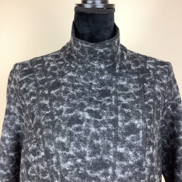 OLSEN WOOL BLEND ANIMAL PRINT BIKER JACKET - Picture 3 of 7